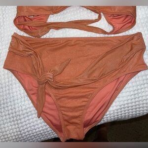 Cupshe Women’s Two-Piece Bathing Suit Set. Top is a large, bottoms are XL